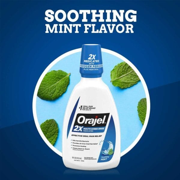 Orajel Antiseptic Mouth Sore Rinse for Canker Sores